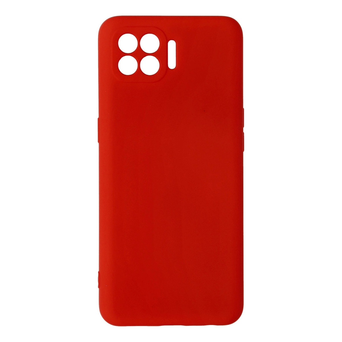 Dört kamera ve flaş için kesikli kırmızı telefon kılıfı.