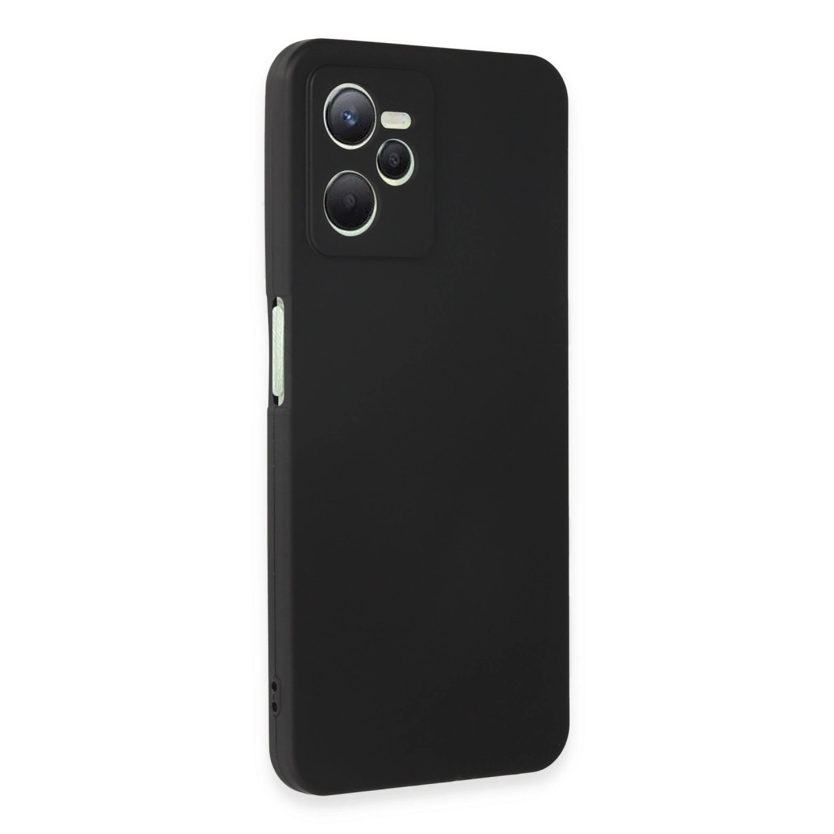 Arkada kamera modülü bulunan siyah telefon kılıfı.