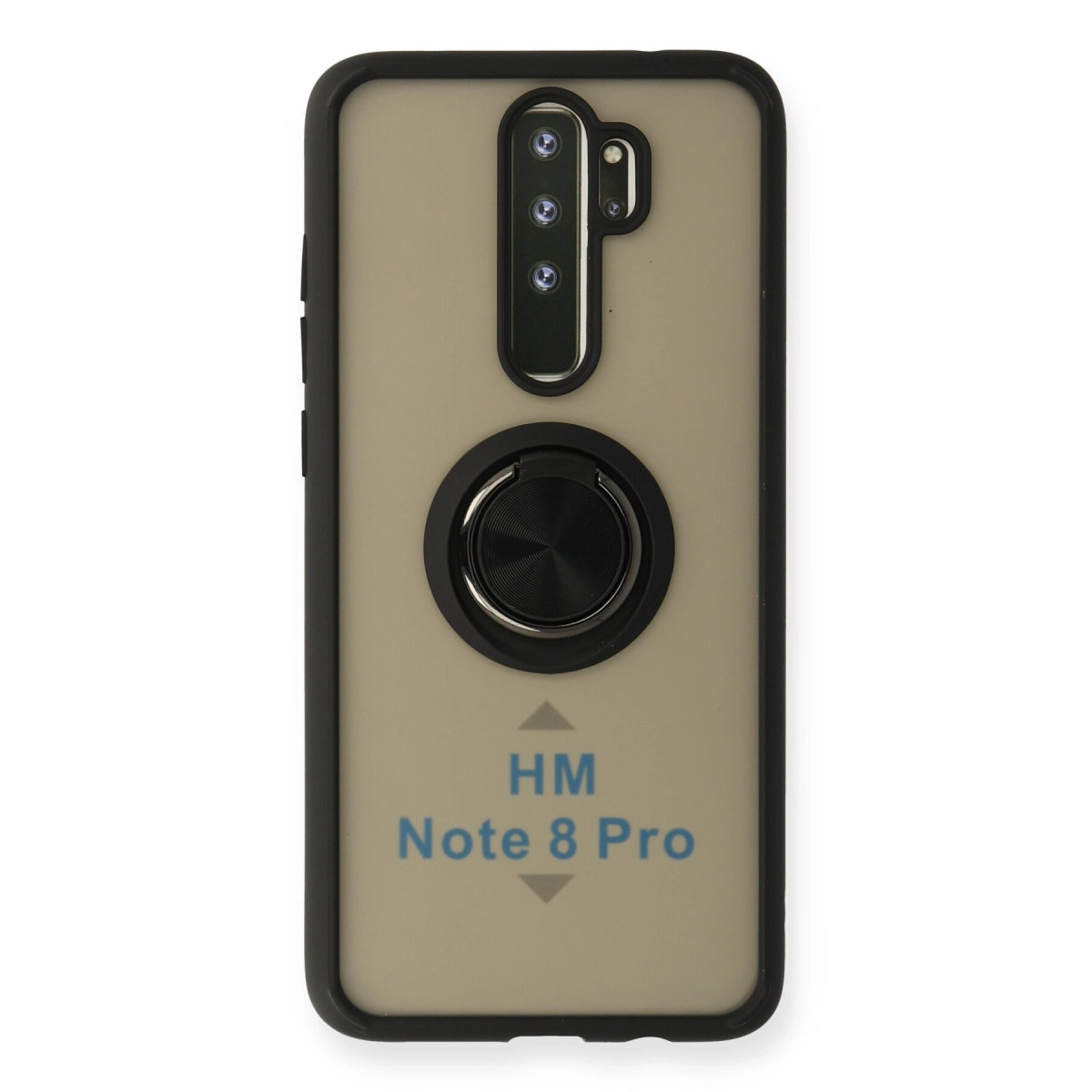 NEWFACE Xiaomi Redmi Note 8 Pro Uyumlu Montreal Yüzüklü Silikon Kapak Telefon Kılıfı Siyah
