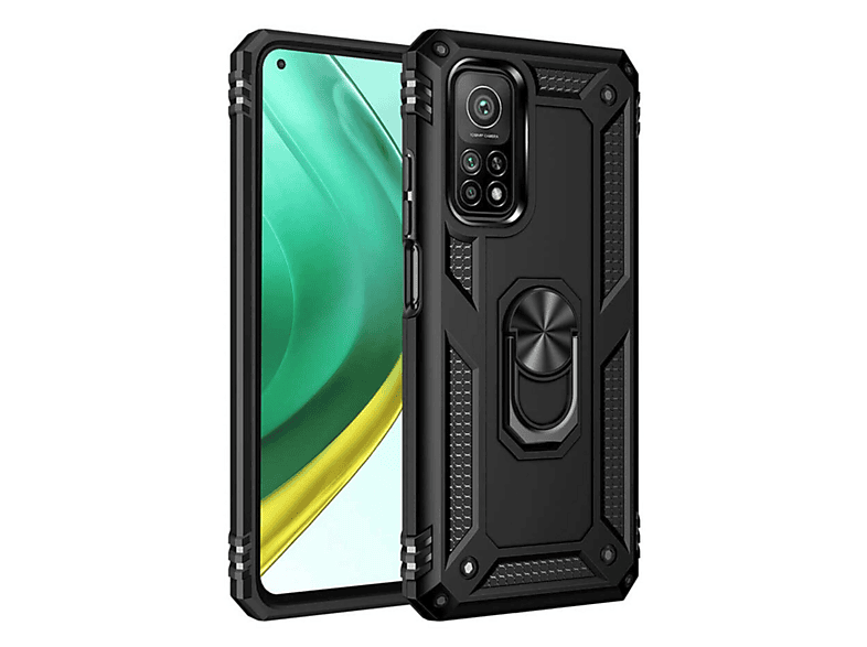 NEWFACE Xiaomi Mi 10t Pro Uyumlu Sofya Yüzüklü Silikon Kapak Telefon Kılıfı Siyah