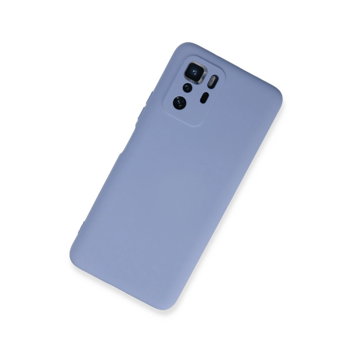 Arka kamera modüllü, lavanta rengi telefon kılıfı.