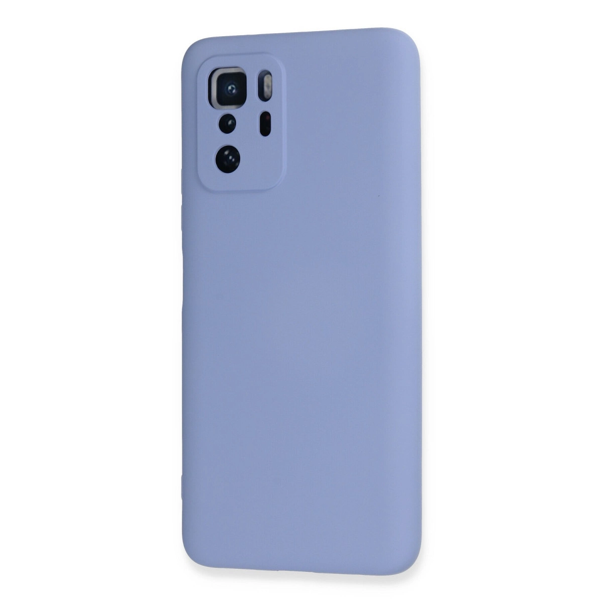 Sol üstte kamera lens sistemine sahip lavanta rengi telefon kılıfı.