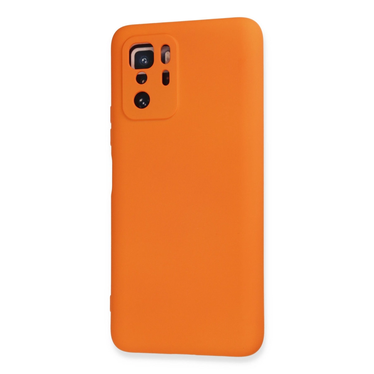 Kamera modülü için dikdörtgen kesimli parlak turuncu telefon kılıfı.