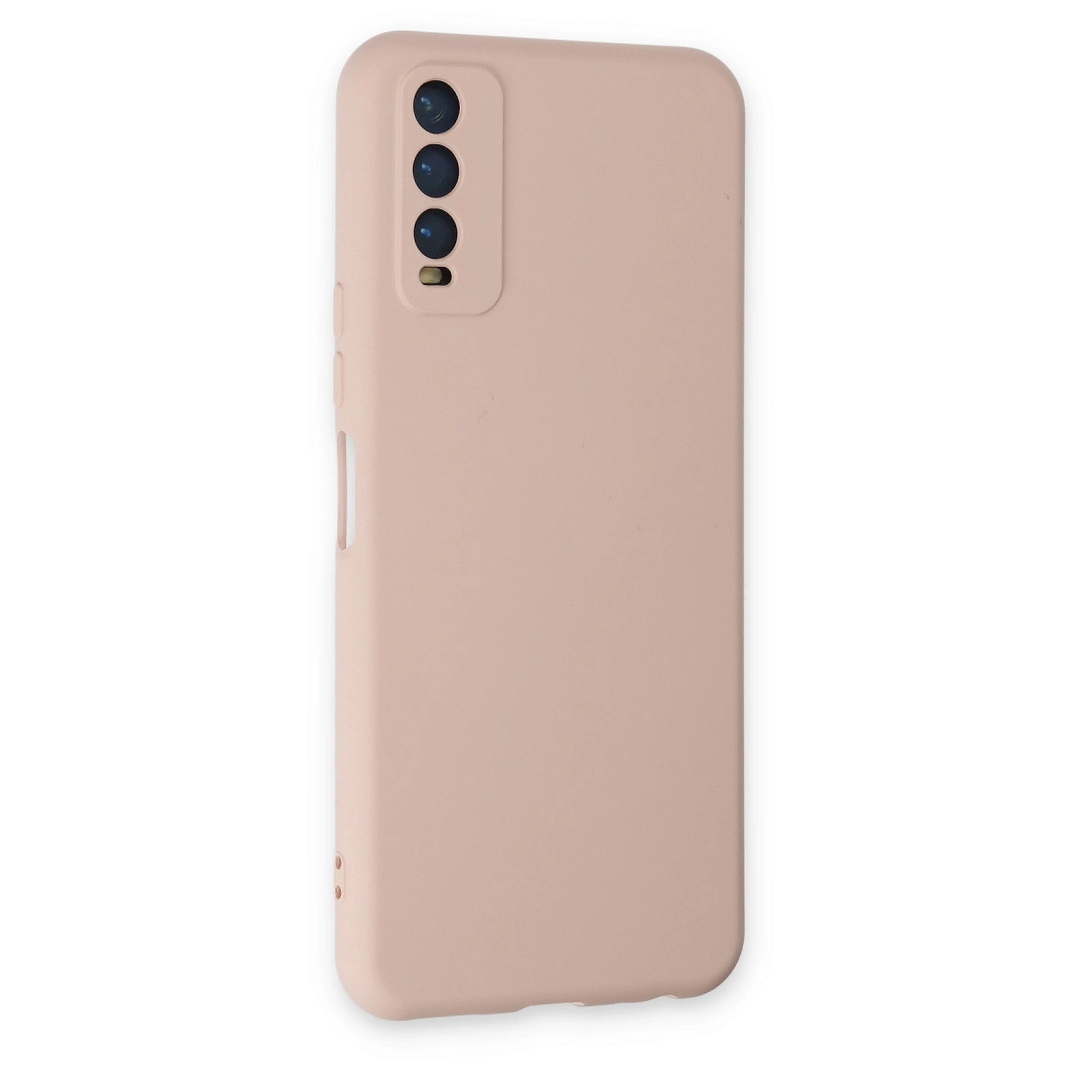 Üç kameralı ve flaşlı pembe telefon kılıfı.