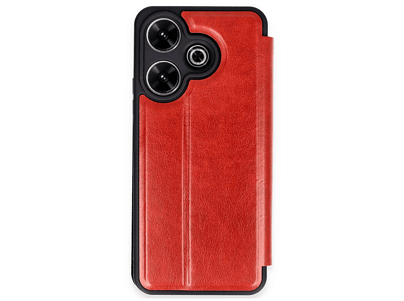 NEWFACE Xiaomi Redmi 13 4G Uyumlu Flip Cover Telefon Kılıfı Kırmızı