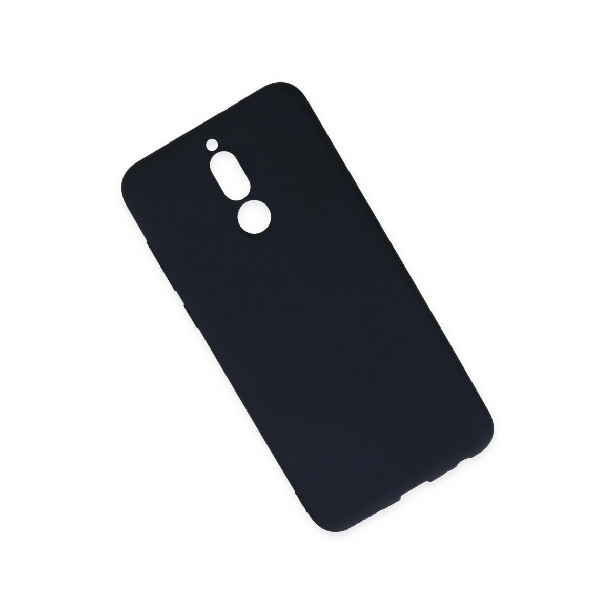 Kamera ve flaş için kesikleri olan siyah telefon kılıfı.