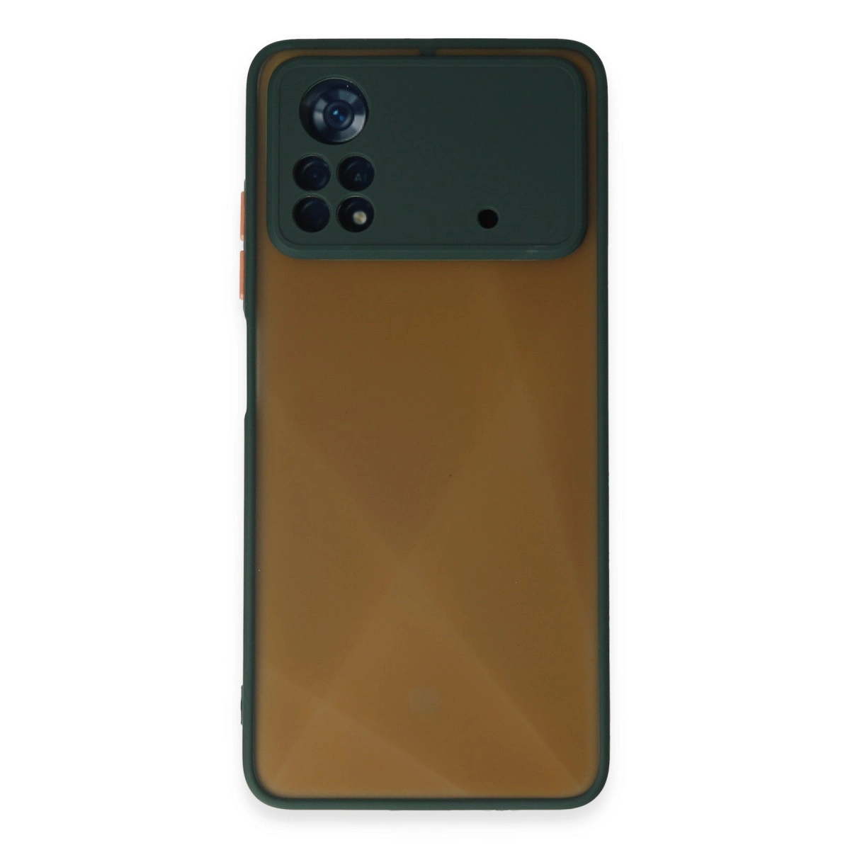 Koyu kamera lensli ve bronz renkli kasalı akıllı telefonun arkası.