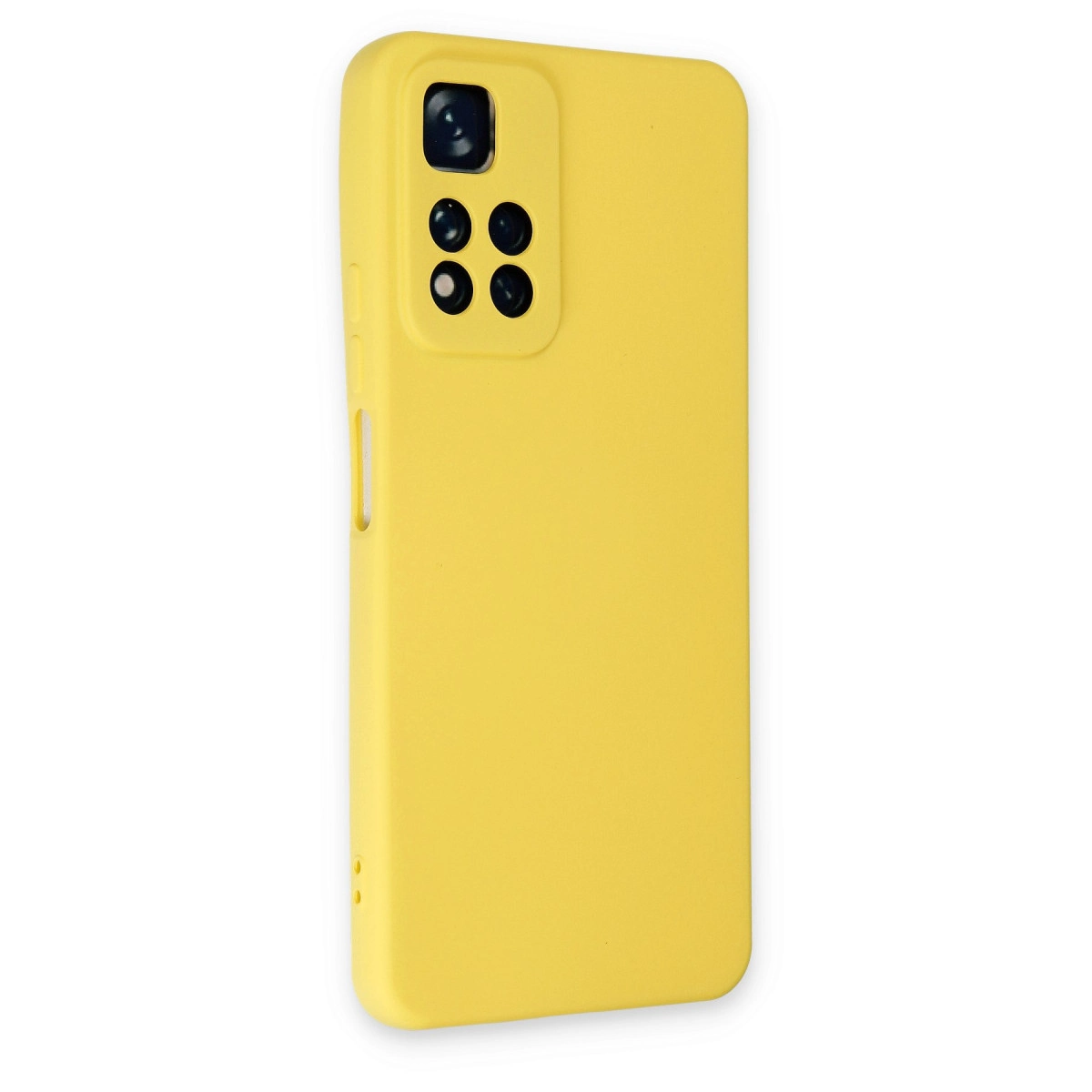 Kamera modülü için dikdörtgen kesimli sarı telefon kılıfı.
