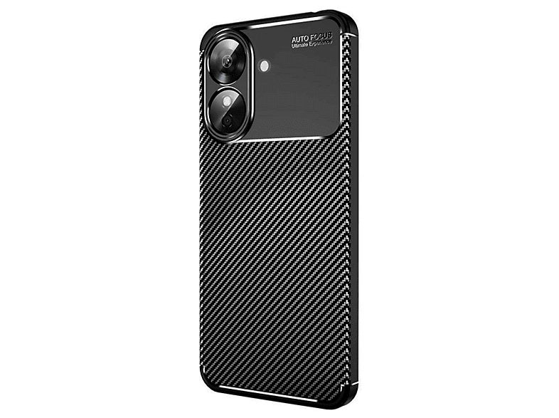 NEWFACE Realme Note 60 Uyumlu Auto Focus Karbon Kapak Telefon Kılıfı Siyah