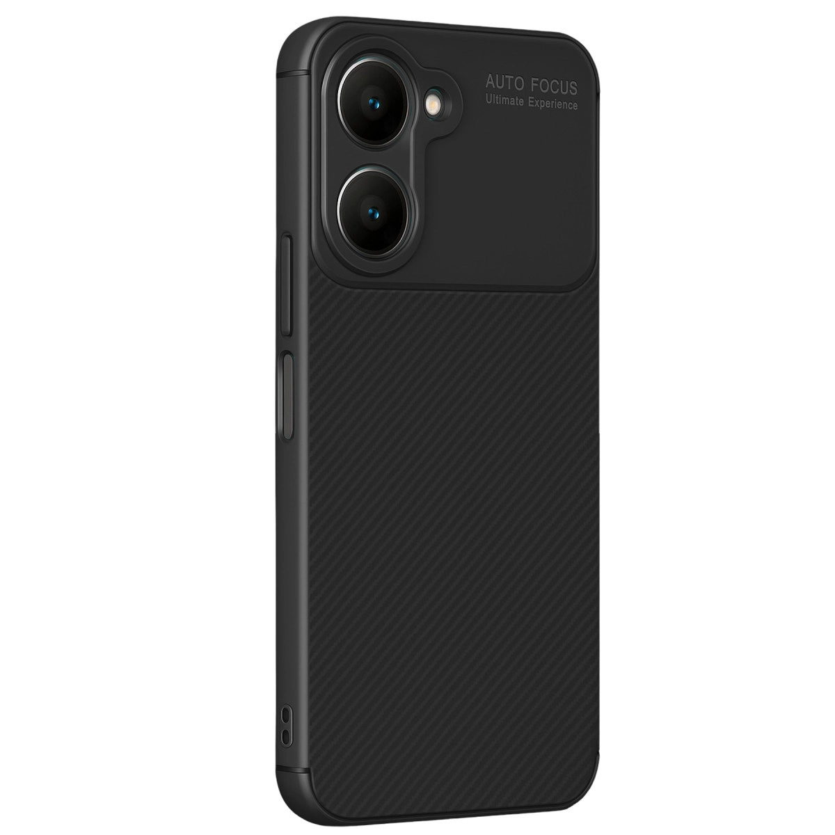 NEWFACE Vivo Y18 Uyumlu Auto Focus Karbon Kapak Telefon Kılıfı Siyah