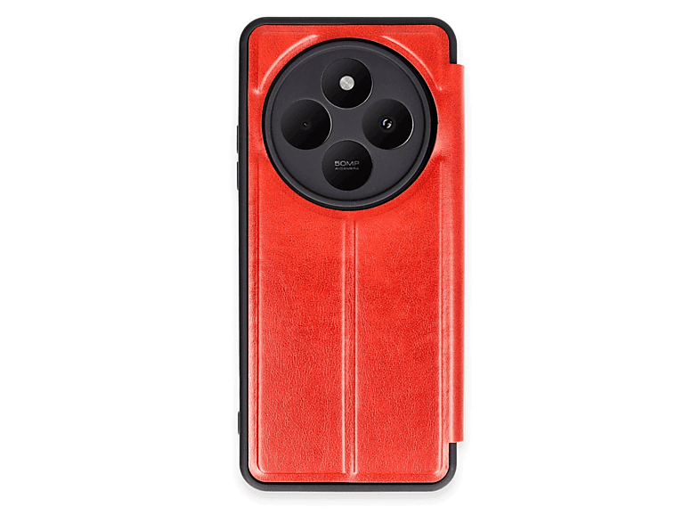 NEWFACE Xiaomi Redmi 14c Uyumlu Flip Cover Telefon Kılıfı Kırmızı