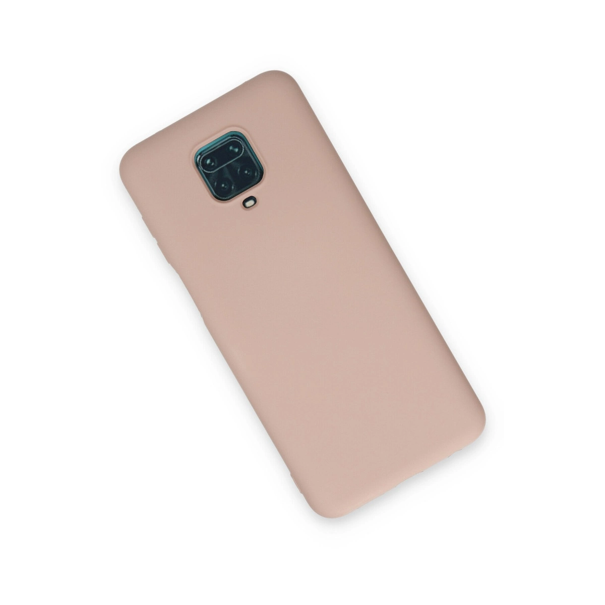 Üstte kamera modülü olan soluk pembe telefon kılıfı.