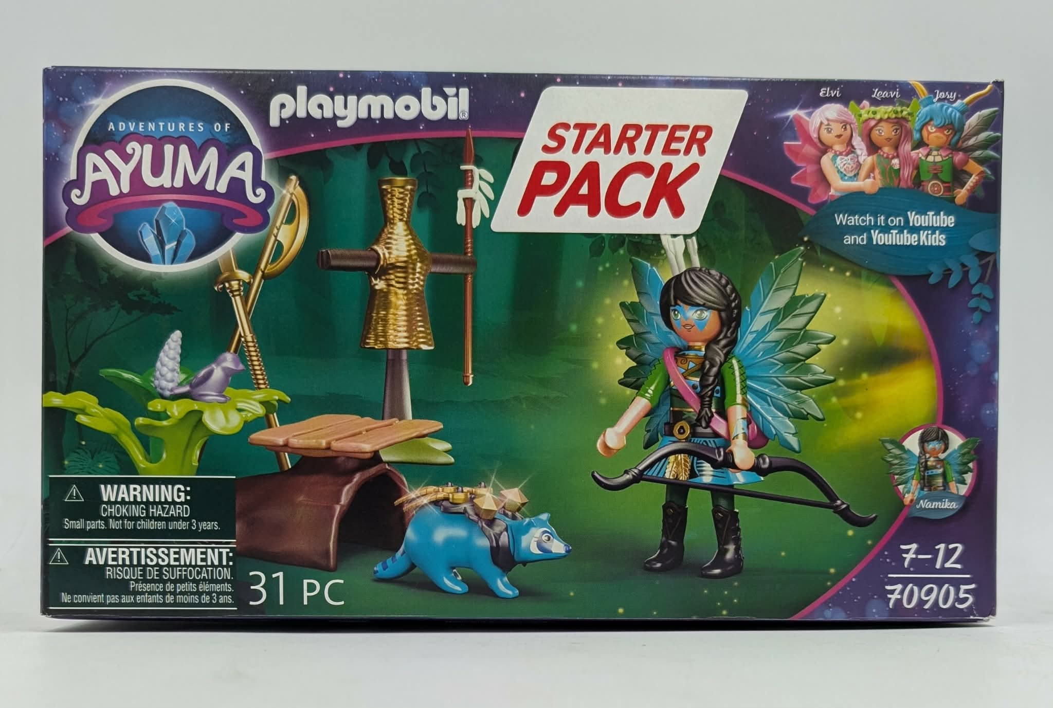 Playmobil Ayuma Starter Pack mit Fee, blauem Waschbär & Zubehör im Wald.