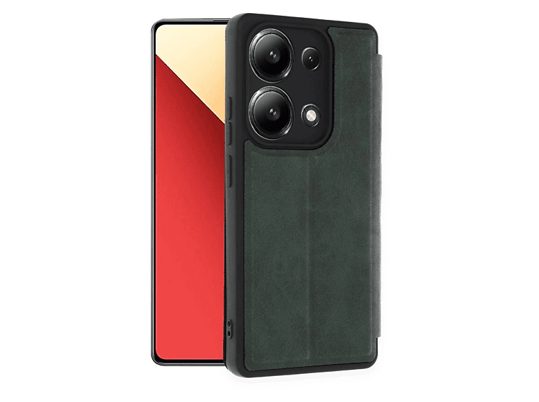 NEWFACE Xiaomi Redmi Note 13 4G Uyumlu Flip Cover Telefon Kılıfı Koyu Yeşil
