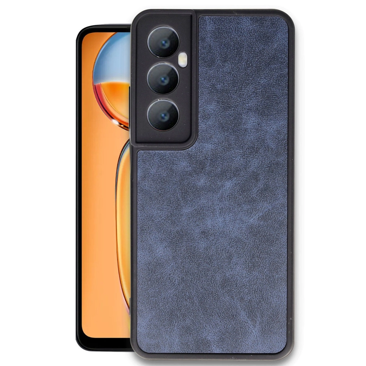 NEWFACE Realme C65 Uyumlu Aras Deri Kapak Telefon Kılıfı Lacivert