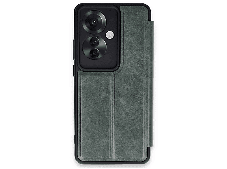 NEWFACE Oppo Reno 11F Uyumlu Flip Cover Telefon Kılıfı Koyu Yeşil