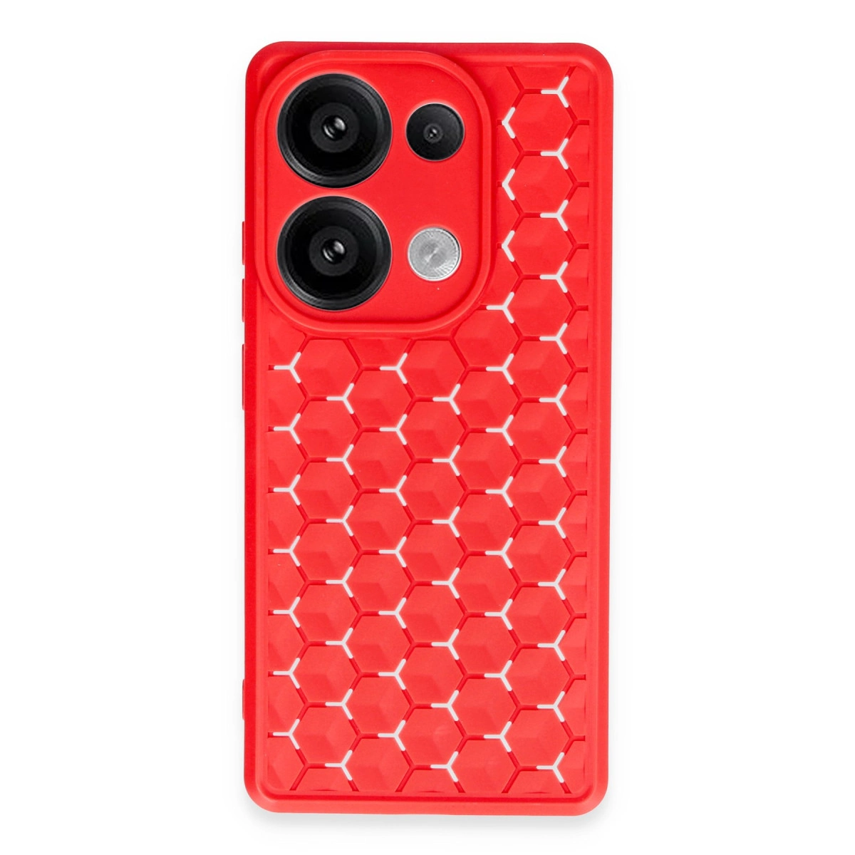 NEWFACE Xiaomi Redmi Note 13 Pro 4G Uyumlu Petek Silikon Kapak Telefon Kılıfı Kırmızı