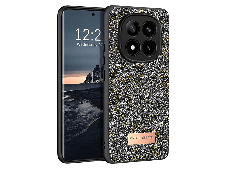 NEWFACE Xiaomi Redmi Note 14 Pro 4G Uyumlu Bright Simli Kapak Telefon Kılıfı Gümüş
