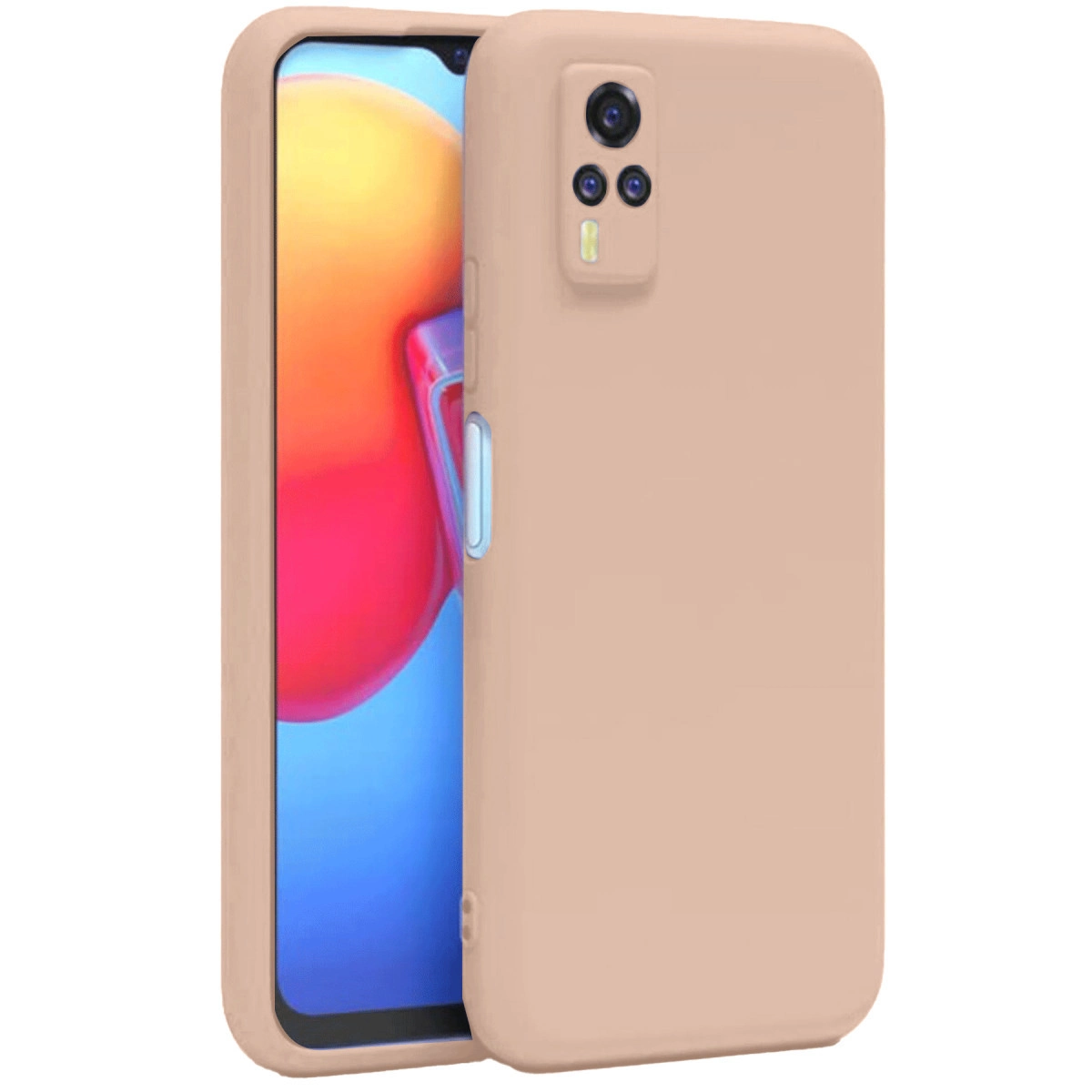 NEWFACE Vivo Y53s Uyumlu Nano İçi Kadife Silikon Telefon Kılıfı Pudra