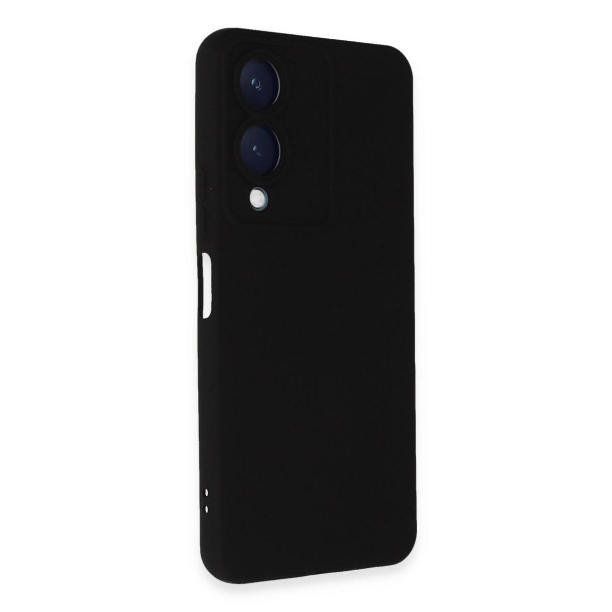 İki lensli ve kamera kesimli siyah telefon kılıfı.
