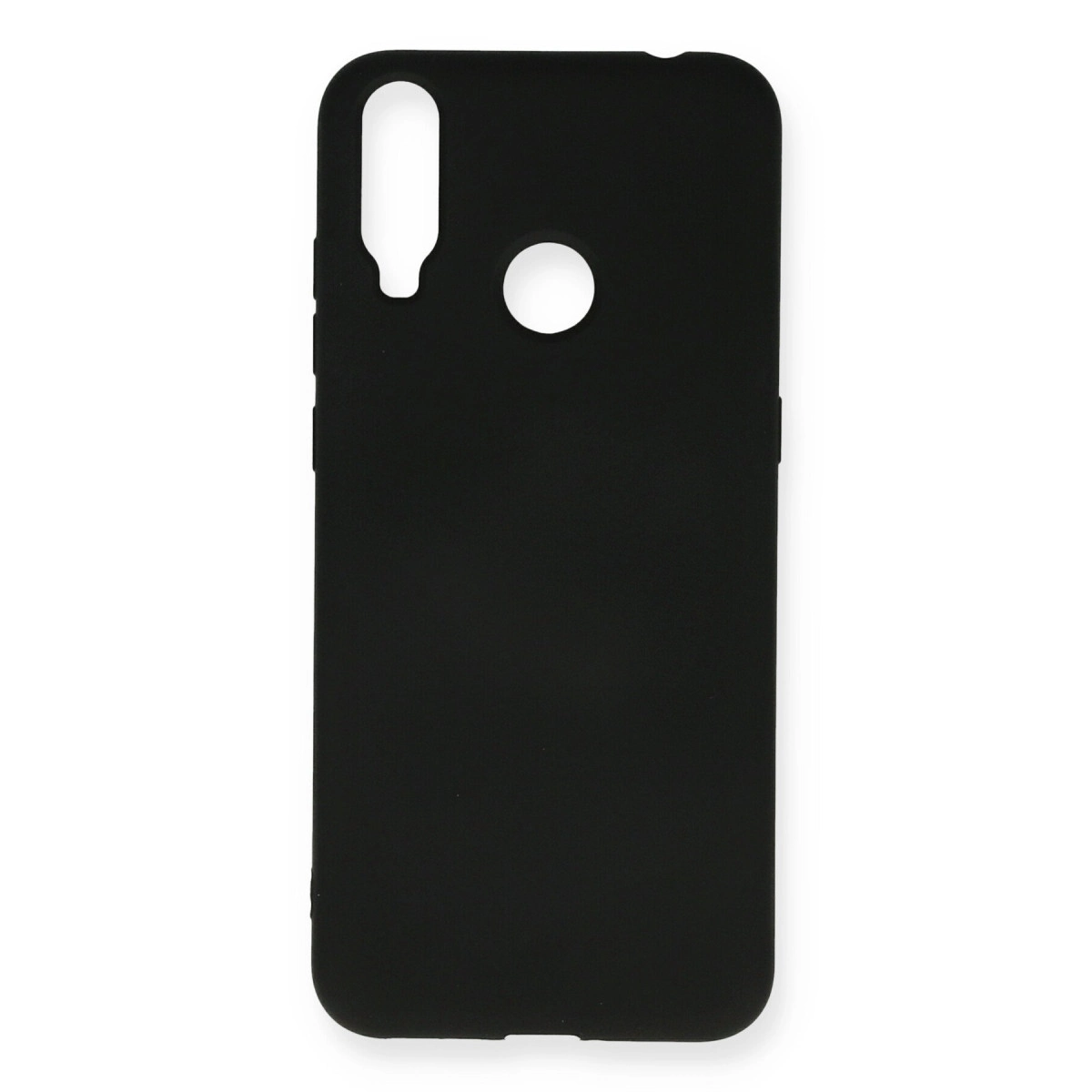 Kamera ve flaş için kesikli siyah telefon kılıfı.