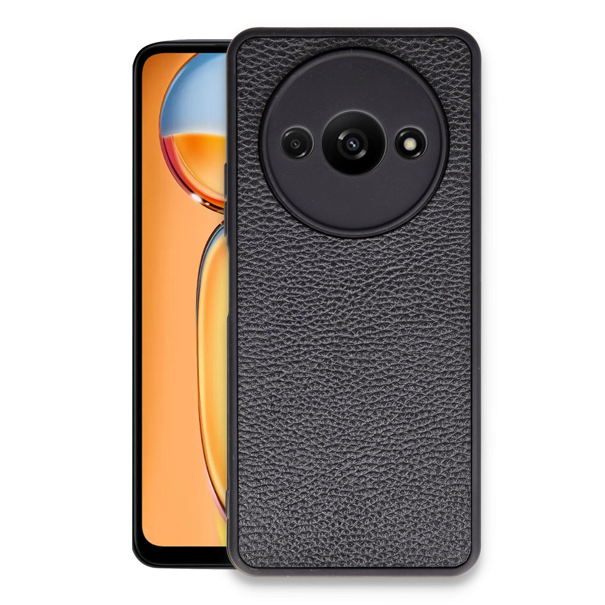 NEWFACE Xiaomi Redmi A3 4G Uyumlu Aras Deri Kapak Telefon Kılıfı Siyah