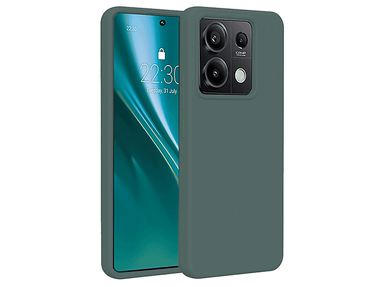 NEWFACE Xiaomi Redmi Note 13 4G Uyumlu First Silikon Telefon Kılıfı Koyu Yeşil
