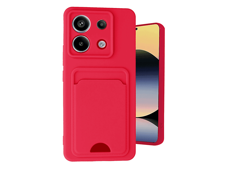 NEWFACE Xiaomi Redmi Note 13 Pro 5G Uyumlu Kelvin Kartvizitli Silikon Telefon Kılıfı Kırmızı