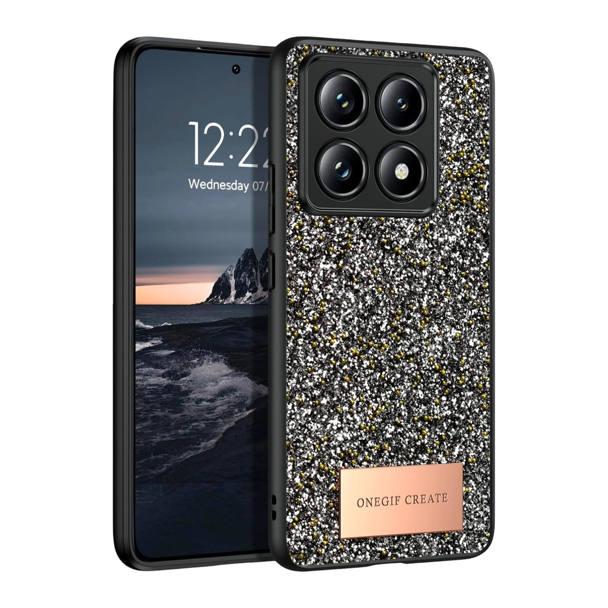 NEWFACE Xiaomi Mi 14T Pro Uyumlu Bright Simli Kapak Telefon Kılıfı Gümüş