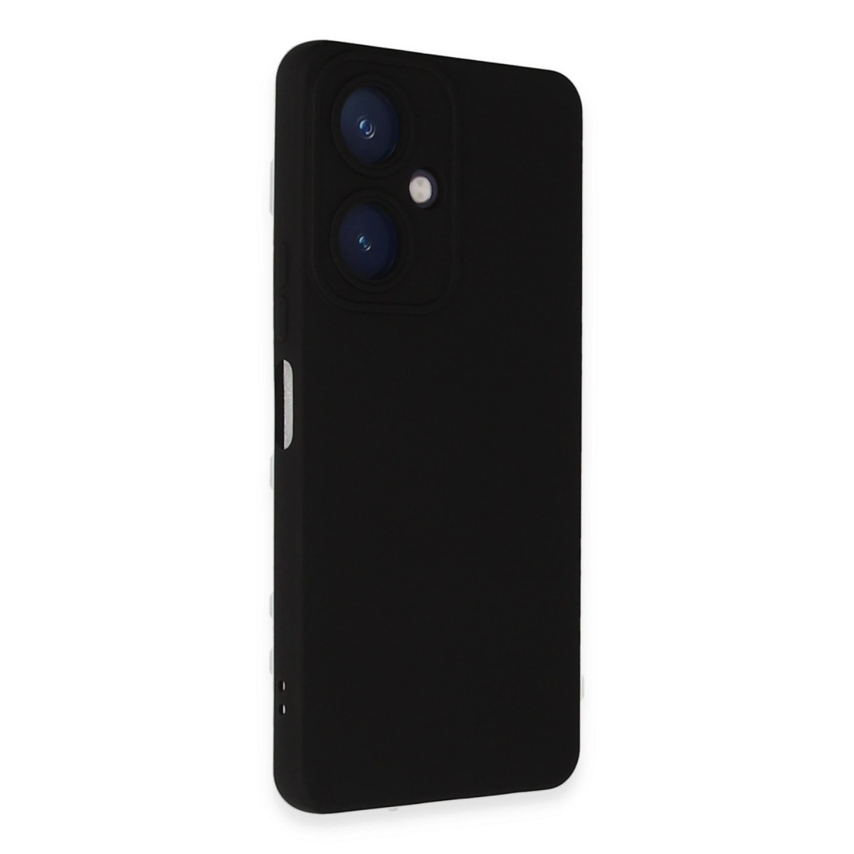 İki kamera lensli ve flaşlı siyah telefon kılıfı.
