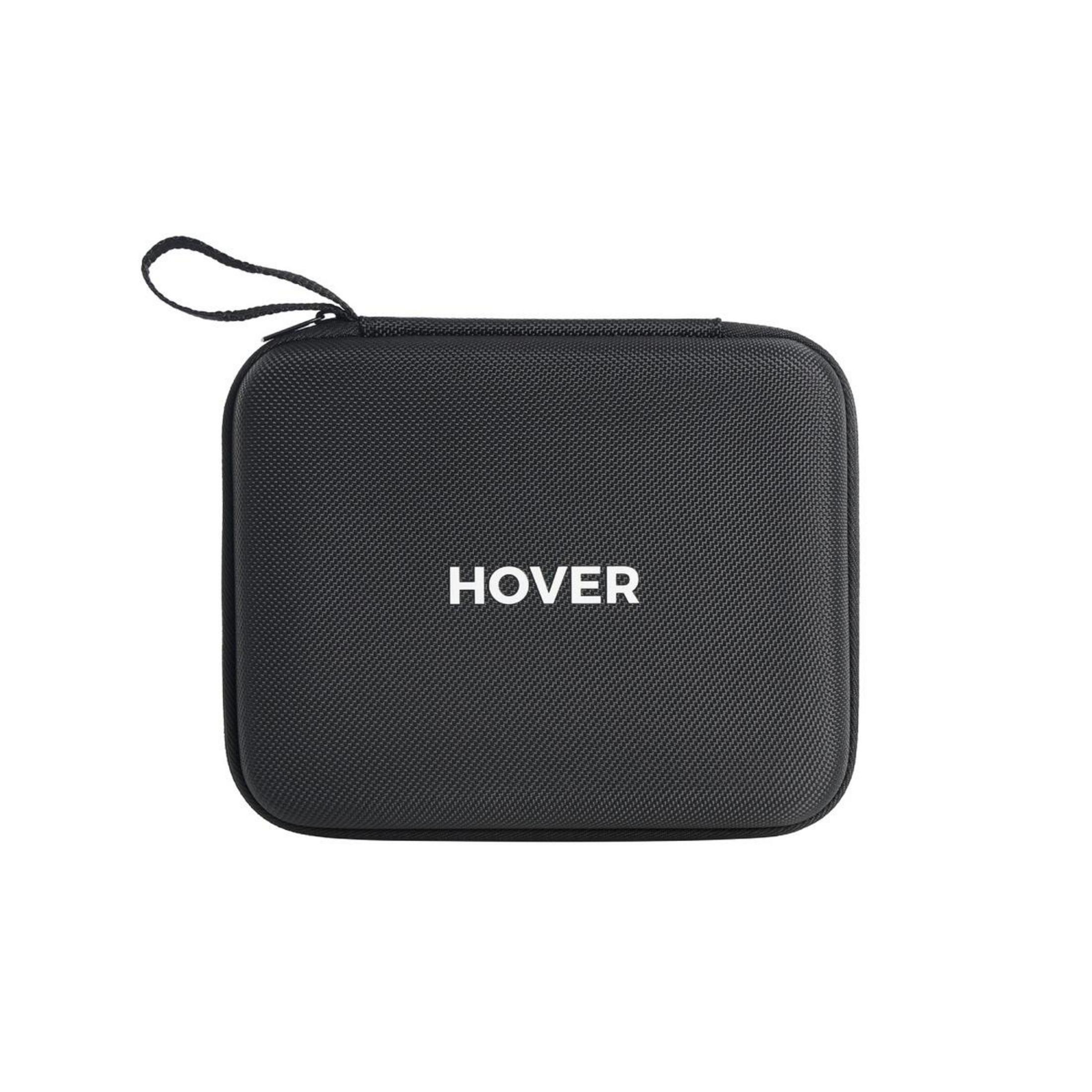 Custodia nera con cerniera e la scritta HOVER.