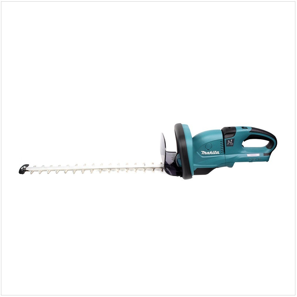 Un taille-haie turquoise avec des lames argentées, isolé sur blanc.