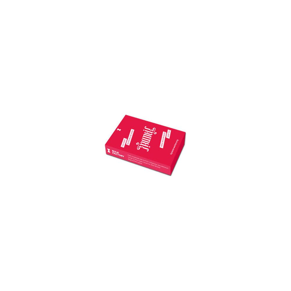 Boîte de jeu rouge avec le titre "BUMIC" et le logo "Rule Factory".
