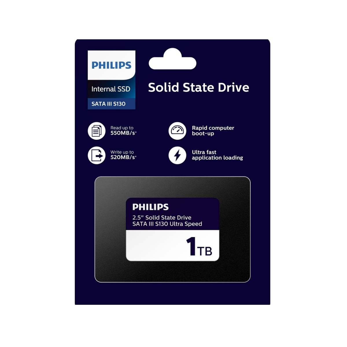 Philips 1TB SATA III SSD mit Lesegeschwindigkeit bis zu 550MB/s, Schreibgeschw.