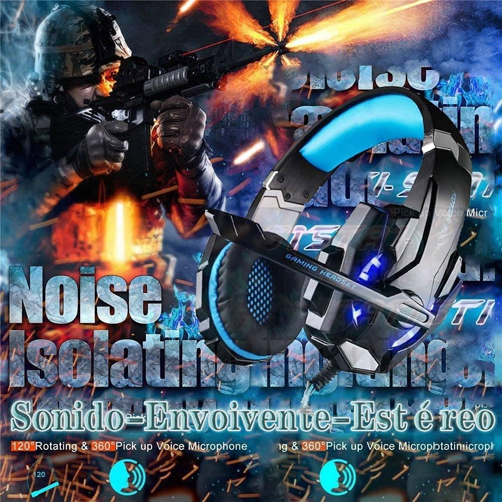 Kopfhörer mit Soldat und Explosionen. Blaue Lichter.