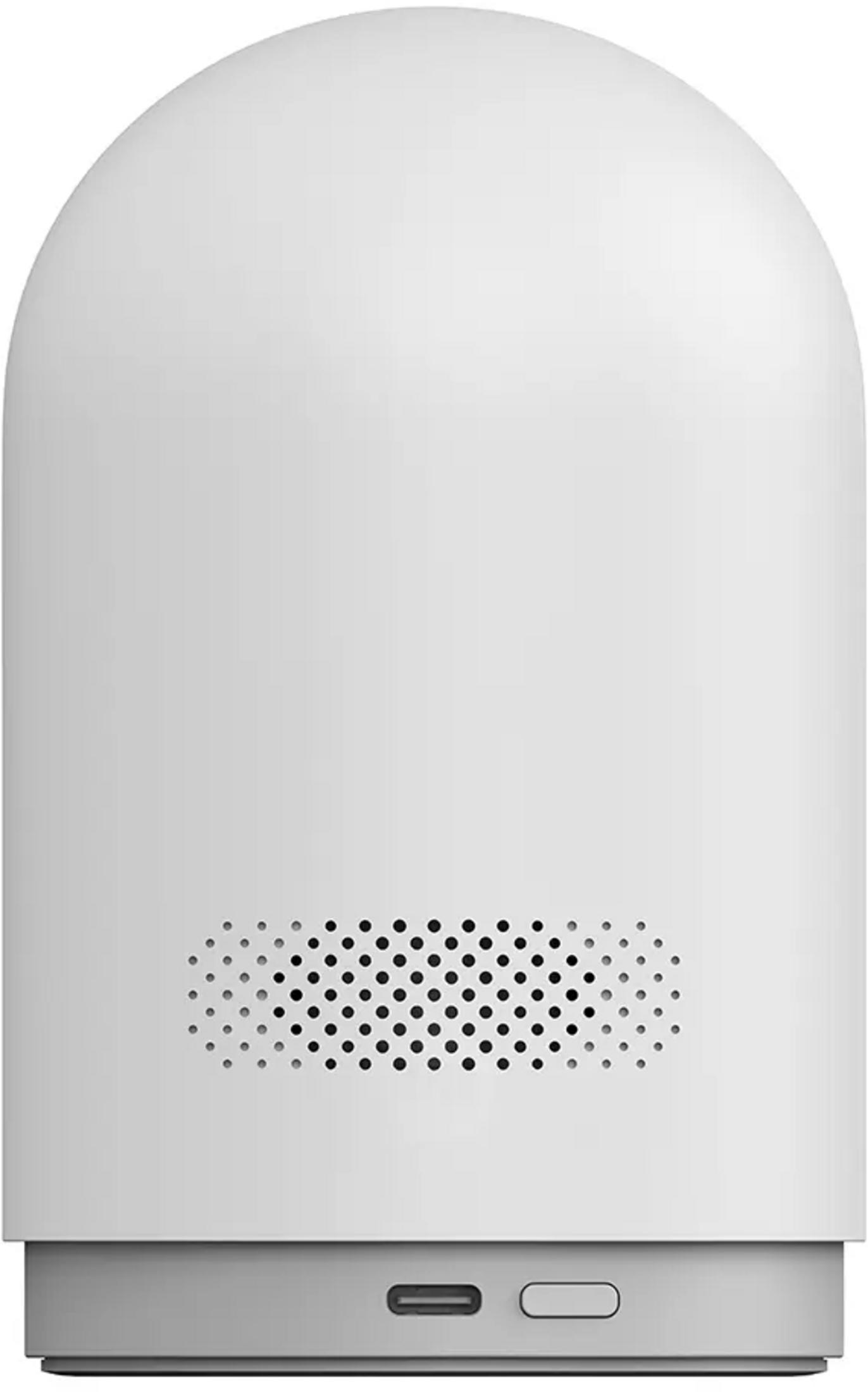 Białe urządzenie z zaokrągloną górą i portem USB-C na dole.