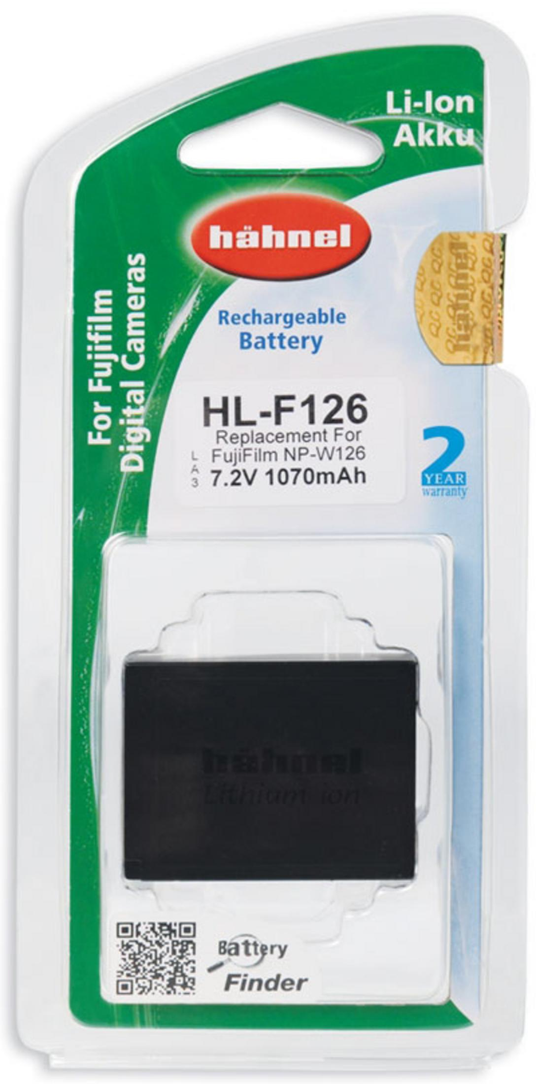 Hähnel Li-Ion Akku HL-F126 für Fujifilm Digitalkameras, 7.2V 1070mAh.
