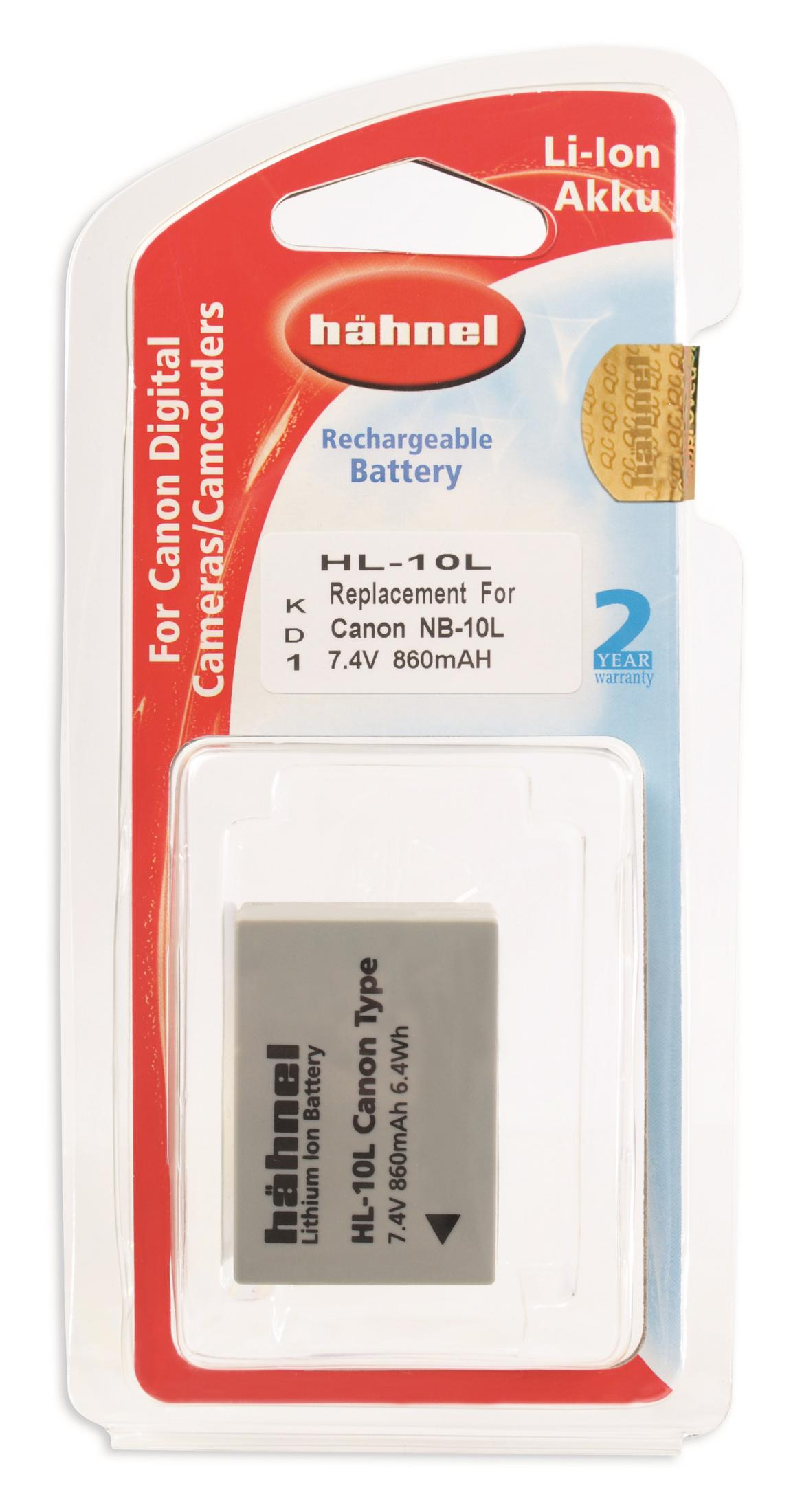 Hähnel Li-Ion Akku HL-10L für Canon Kameras, 7.4V 860mAh.