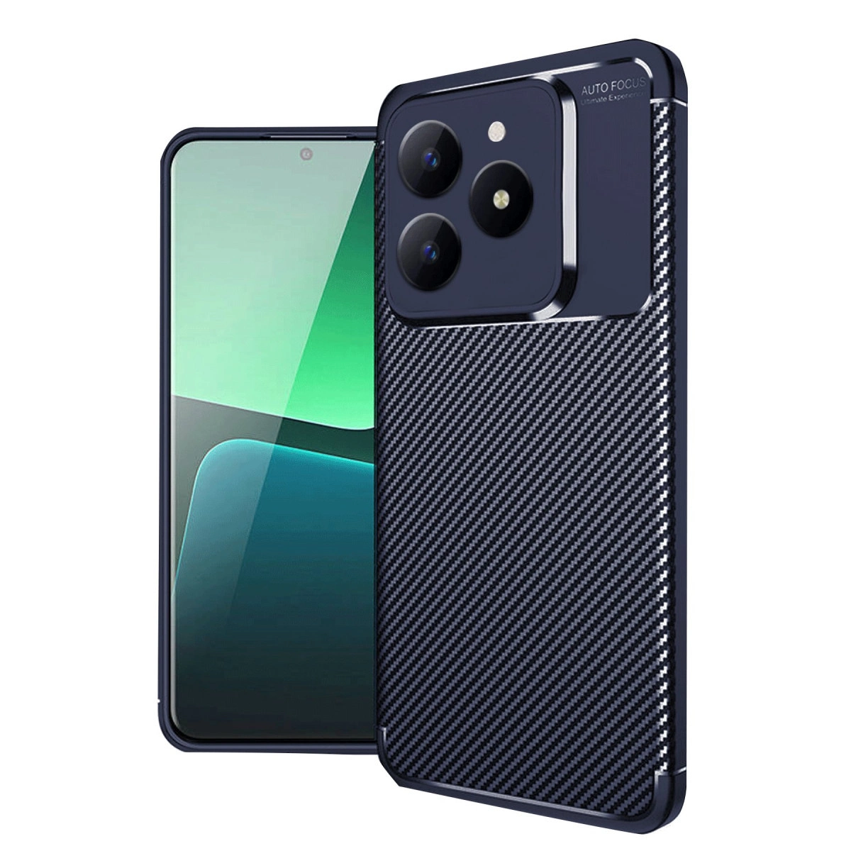 NEWFACE Realme C61 Uyumlu Auto Focus Karbon Kapak Telefon Kılıfı Lacivert