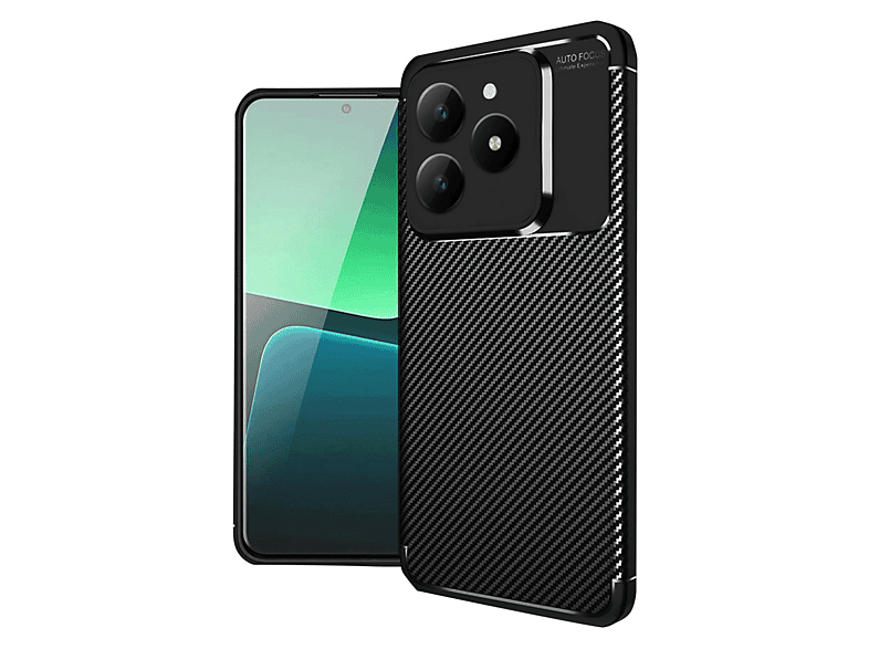 NEWFACE Realme C61 Uyumlu Auto Focus Karbon Kapak Telefon Kılıfı Siyah