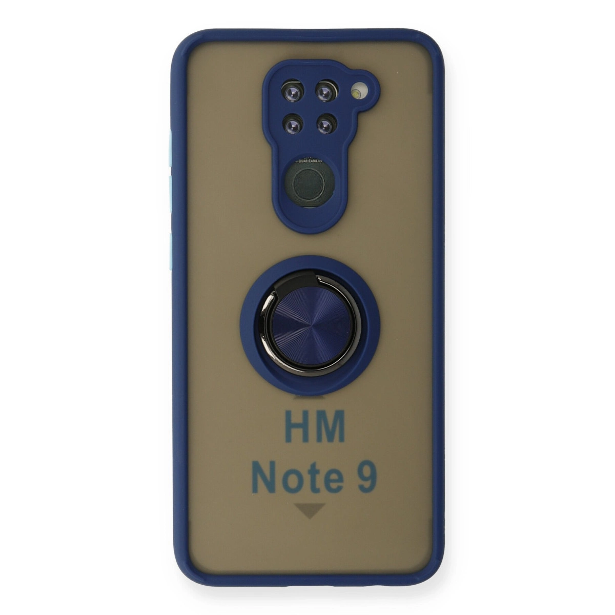 NEWFACE Xiaomi Redmi Note 9 Uyumlu Montreal Yüzüklü Silikon Kapak Telefon Kılıfı Lacivert