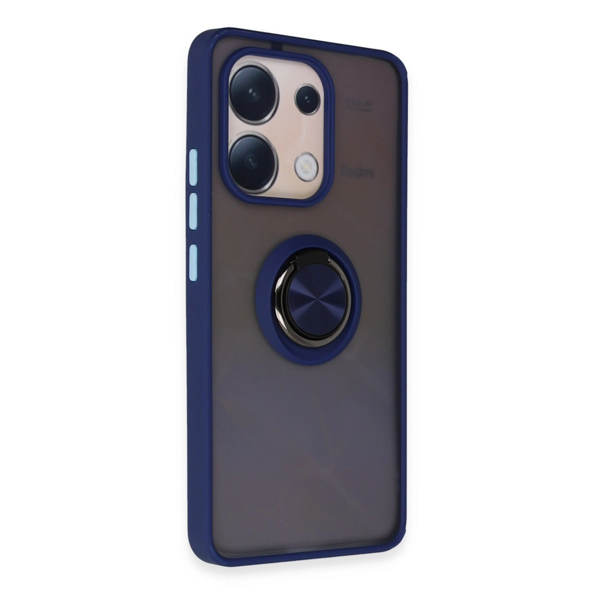 Halka tutuculu koyu mavi telefon kılıfı.