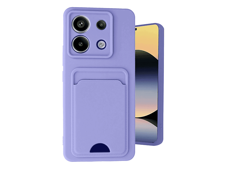NEWFACE Xiaomi Redmi Note 13 Pro 5G Uyumlu Kelvin Kartvizitli Silikon Telefon Kılıfı Lila
