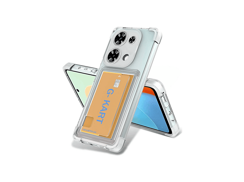 NEWFACE Xiaomi Redmi Note 13 Pro 4G Uyumlu Kart Şeffaf Silikon Telefon Kılıfı Şeffaf