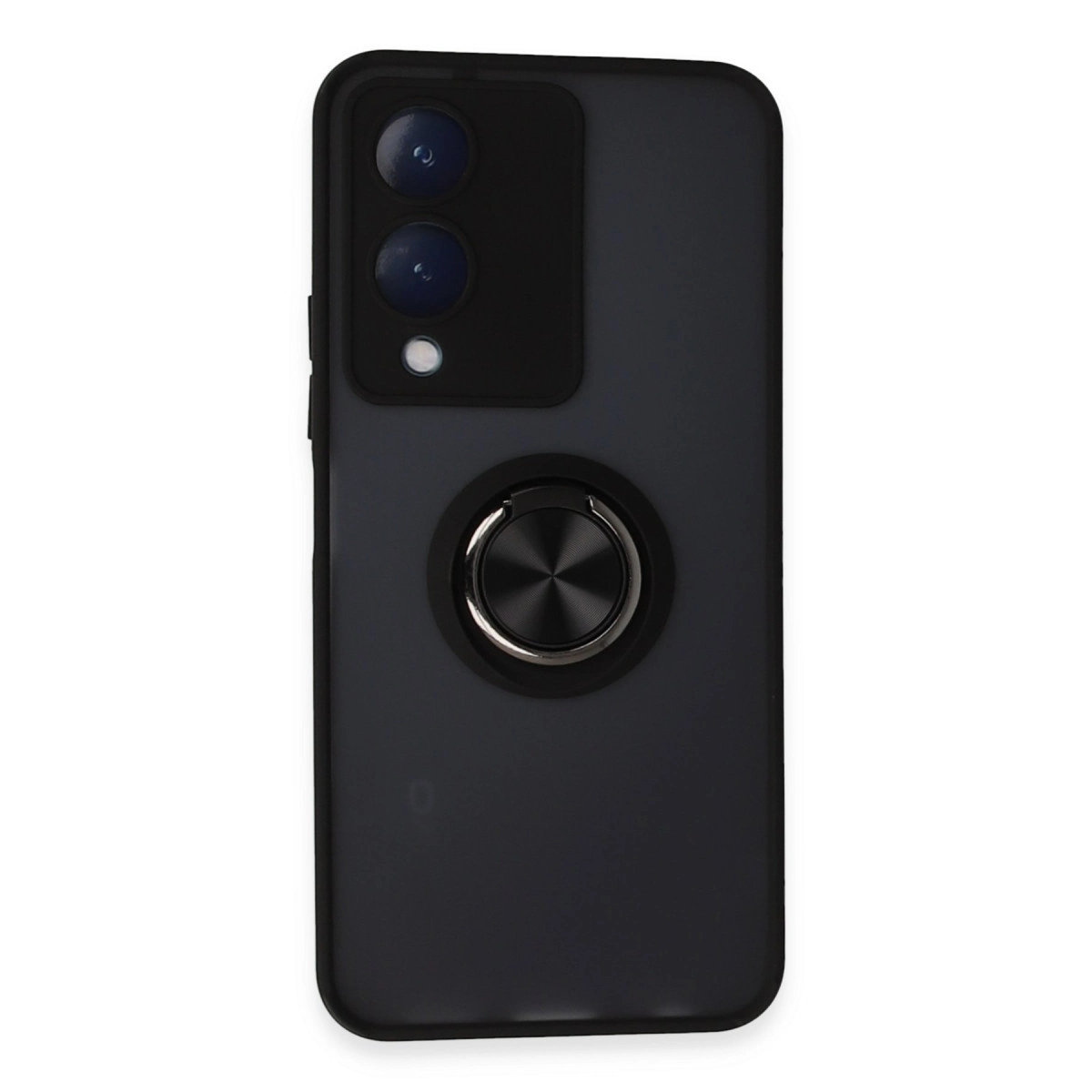 NEWFACE Vivo Y17S Uyumlu Montreal Yüzüklü Silikon Kapak Telefon Kılıfı Siyah