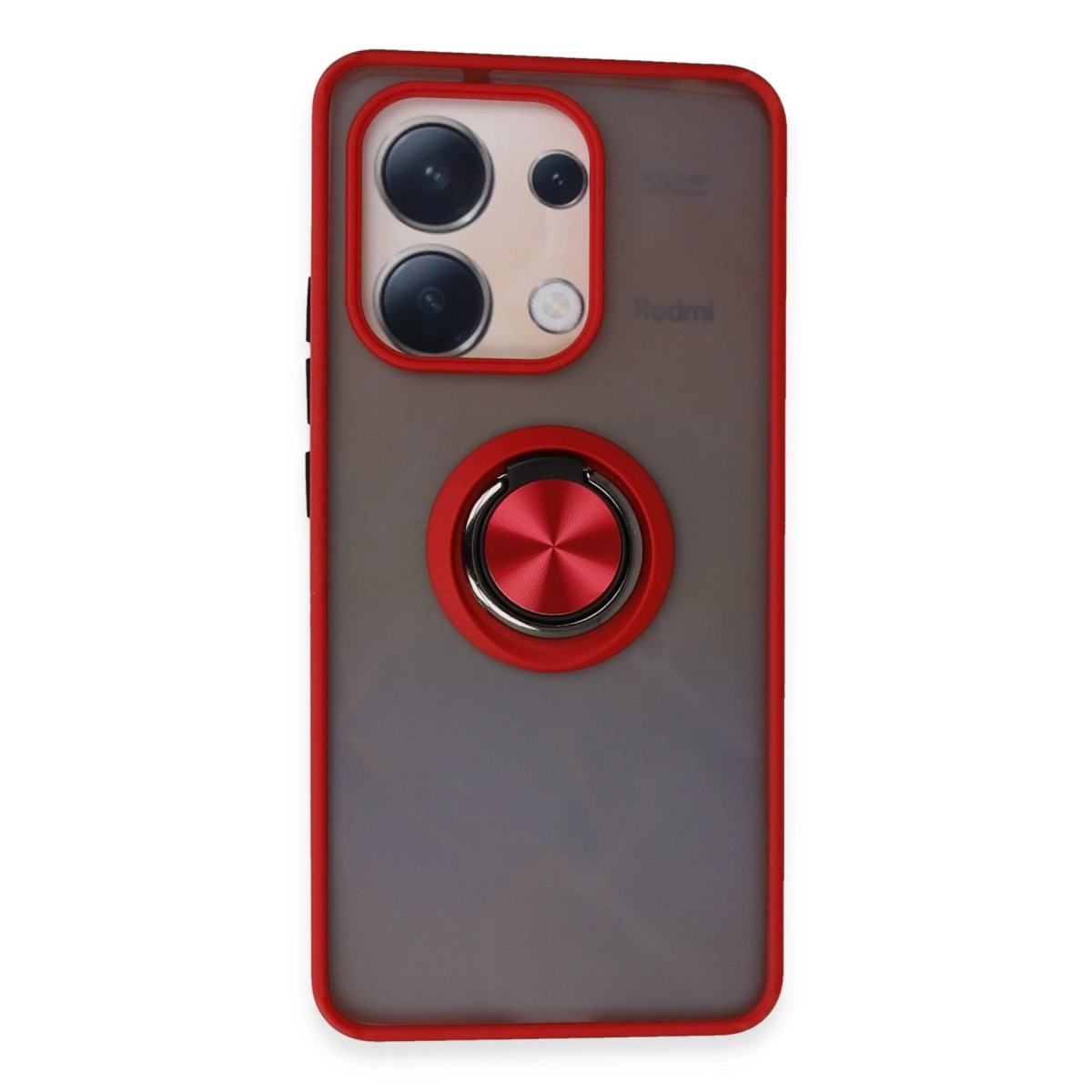 NEWFACE Xiaomi Redmi Note 13 4G Uyumlu Montreal Yüzüklü Silikon Kapak Telefon Kılıfı Kırmızı