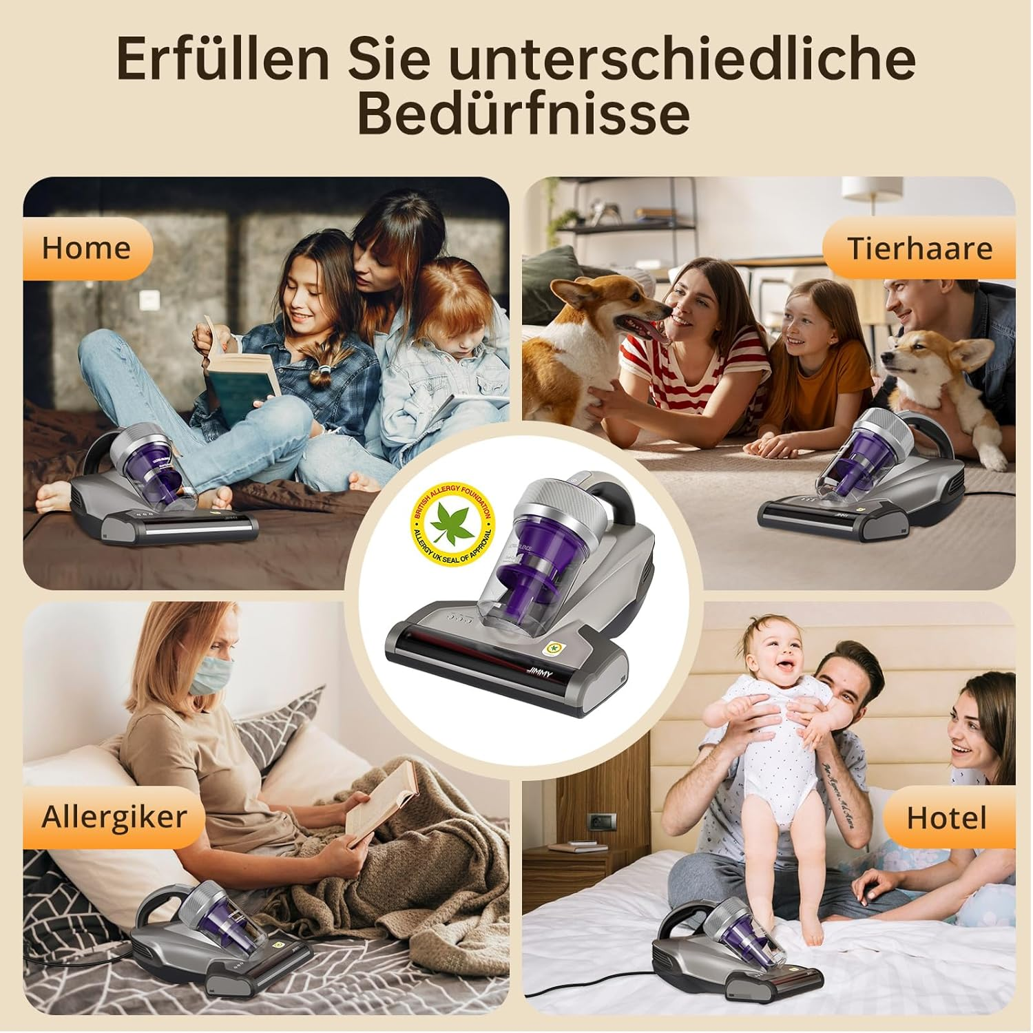 Vakuumreiniger für Zuhause, Tierhaare, Allergiker und Hotels.