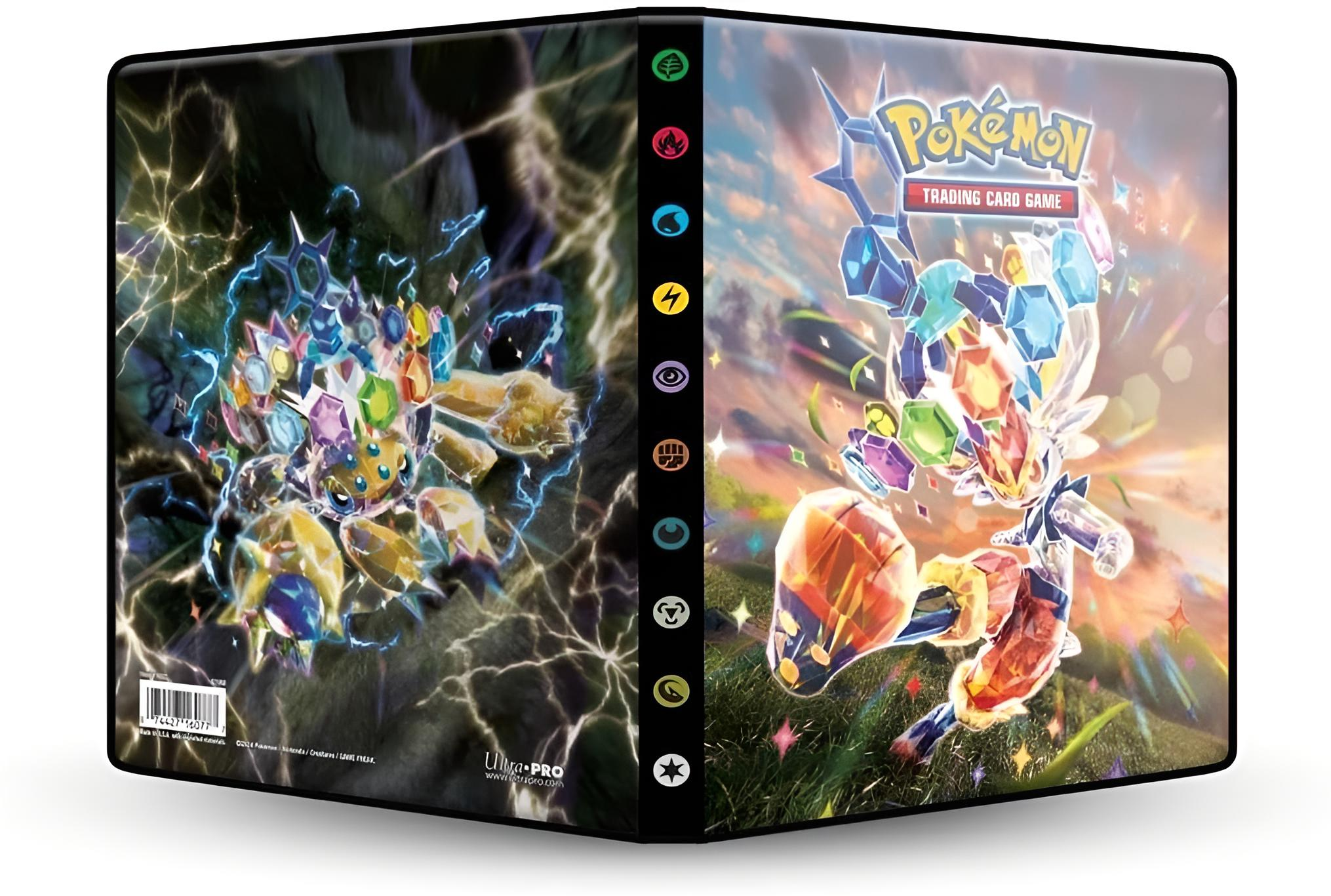 Pokémon Sammelkartenspiel Ordner mit bunten Juwelen und Charakteren.