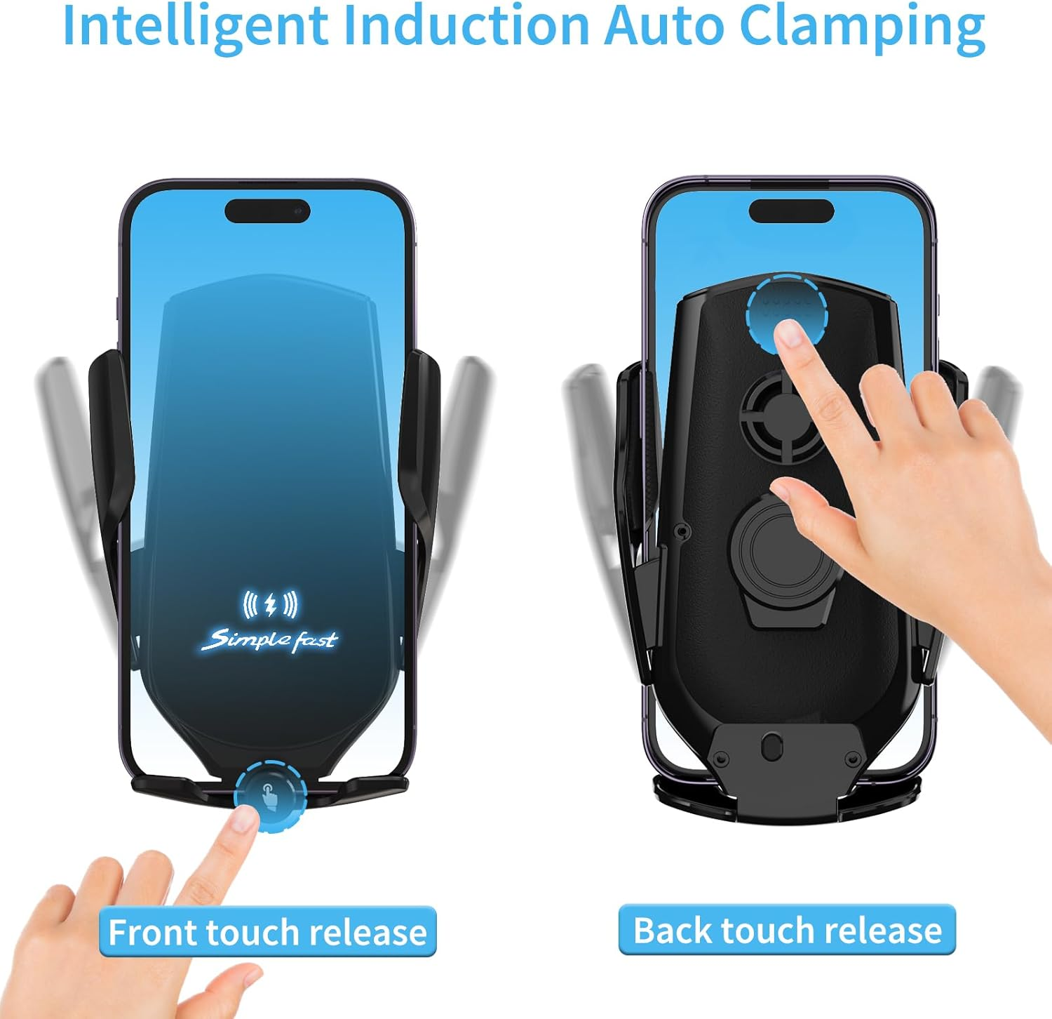 Ein Smartphone-Halter mit automatischer Klemmfunktion und Touch-Bedienung.