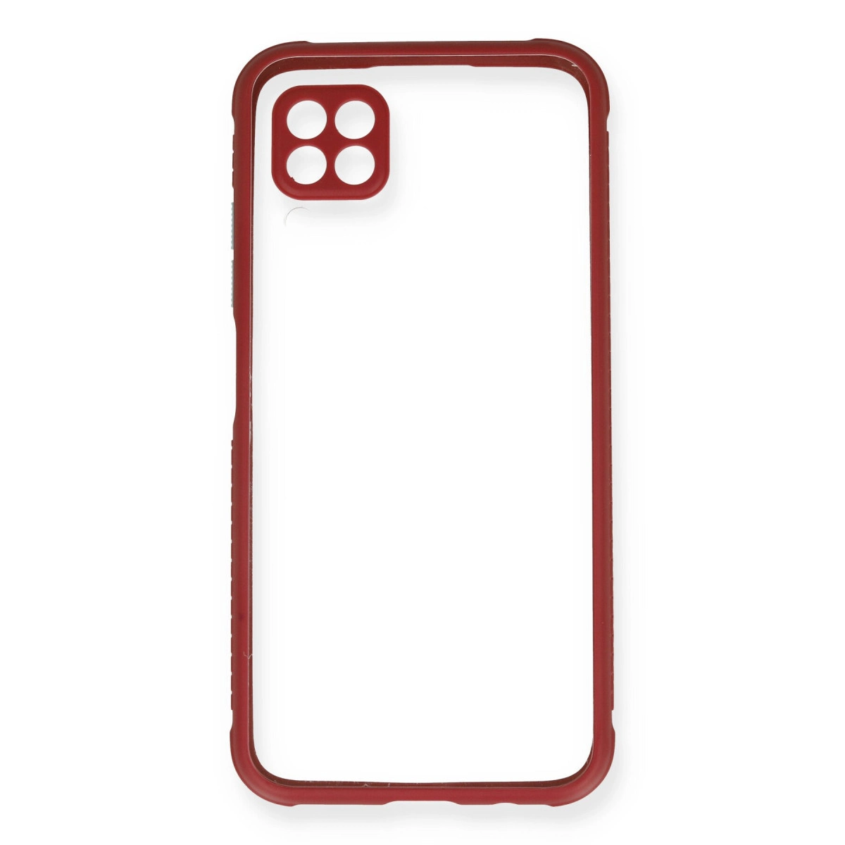 Dört kamera kesimli kırmızı telefon kılıfı çerçevesi.